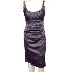 Suzi Chin for Maggy Boutique Gray Ruched Bodycon Dress size 6